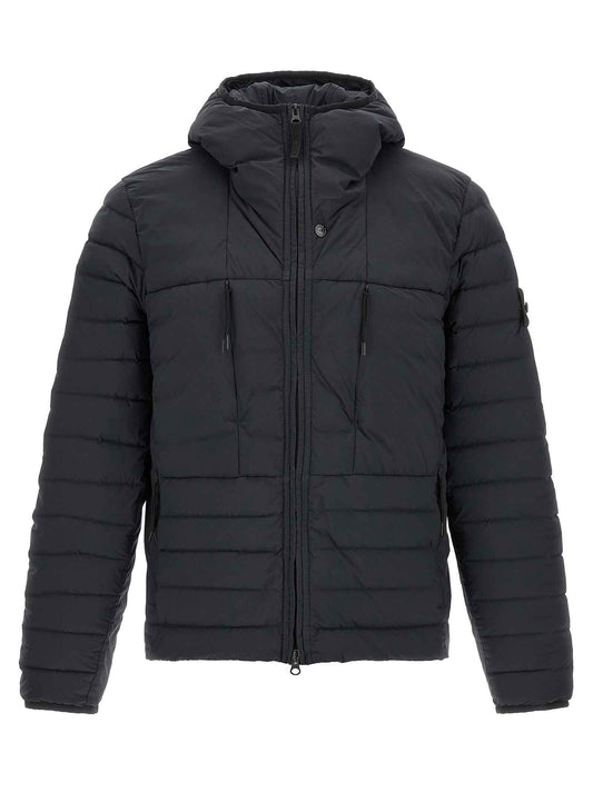 Blue Polyamide Full-Length Jacket