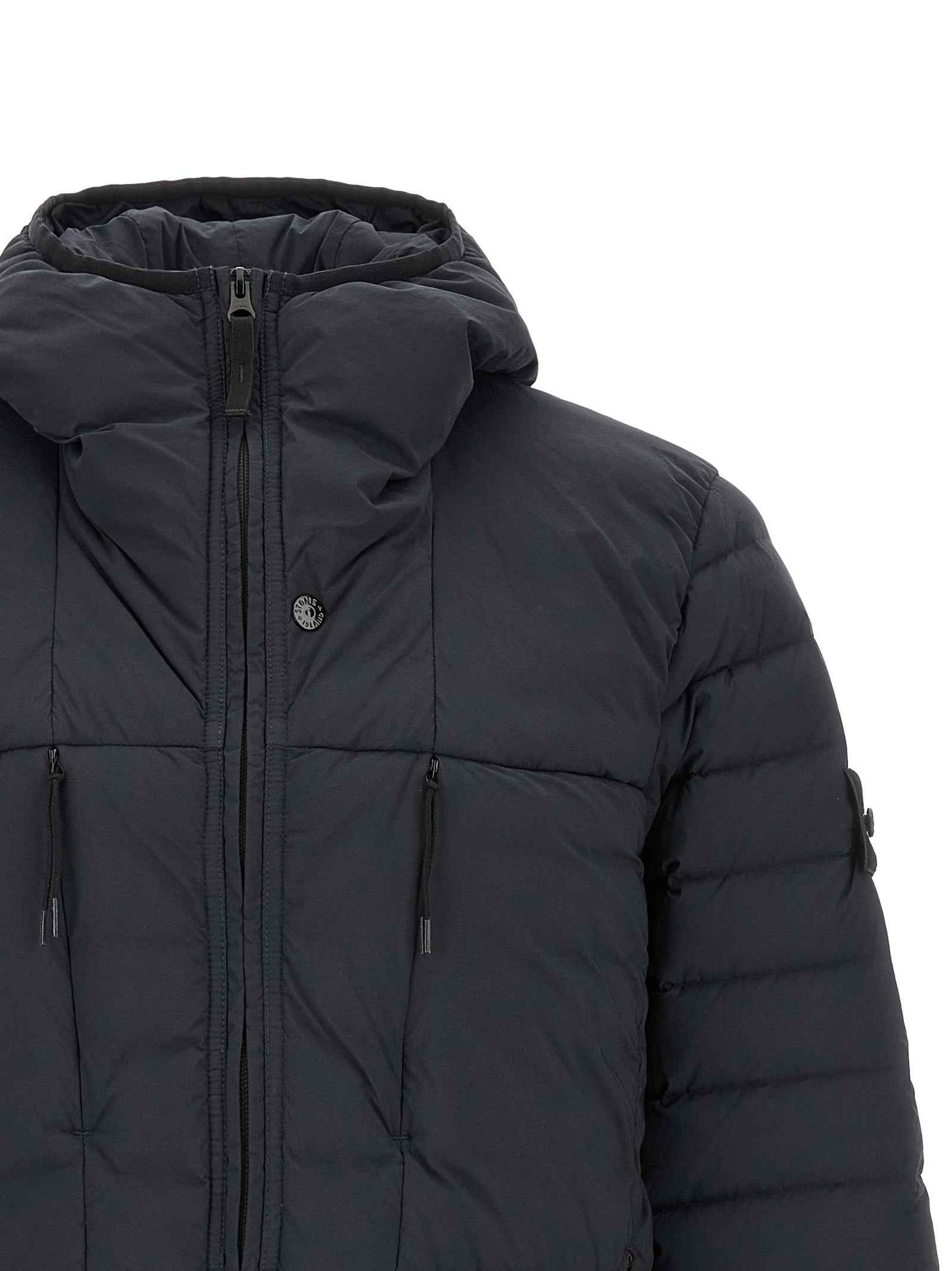 Blue Polyamide Full-Length Jacket