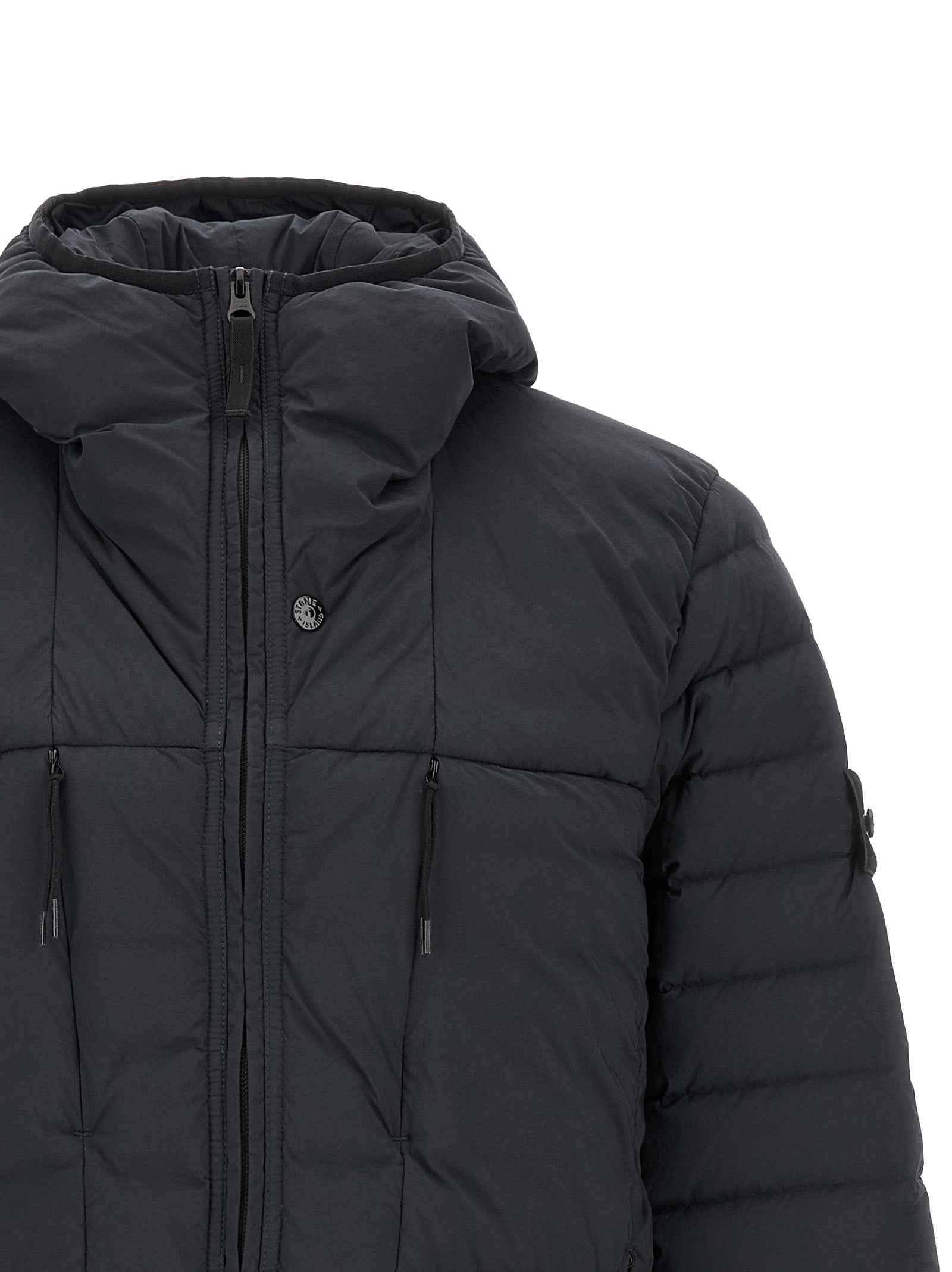 Blue Polyamide Full-Length Jacket