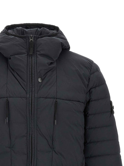Blue Polyamide Full-Length Jacket