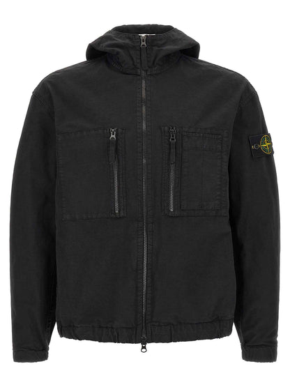 Black Cotton Shell Jacket