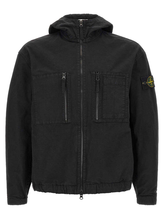 Black Cotton Shell Jacket