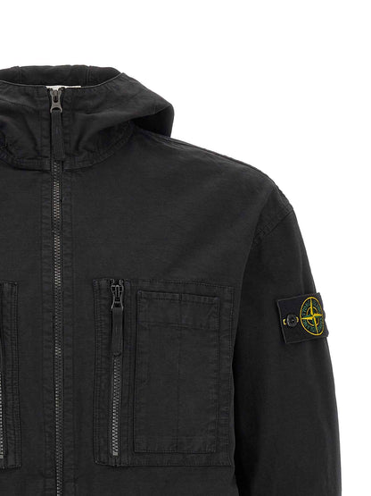 Black Cotton Shell Jacket