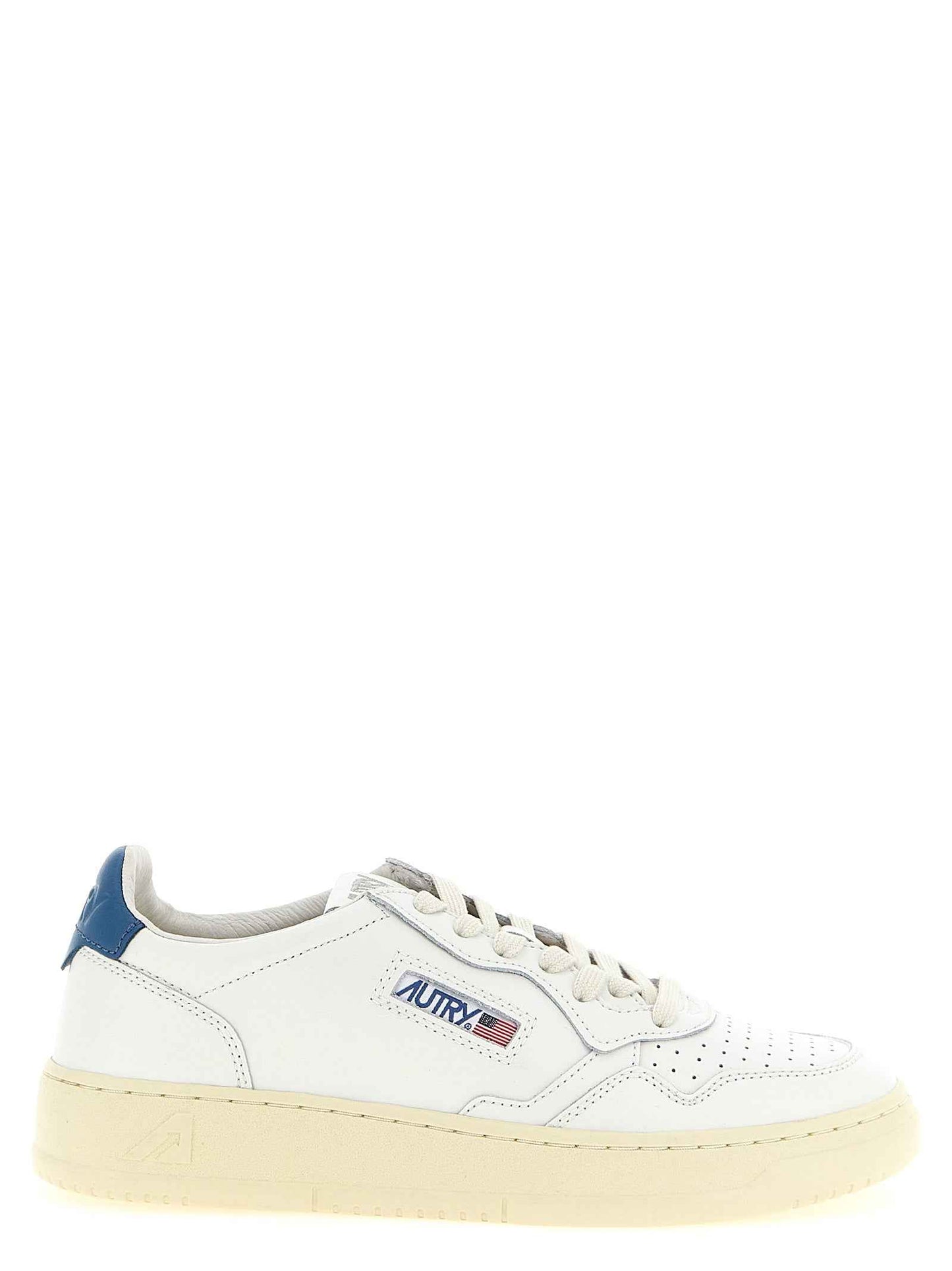 Blue Cowhide Low Top Sneakers
