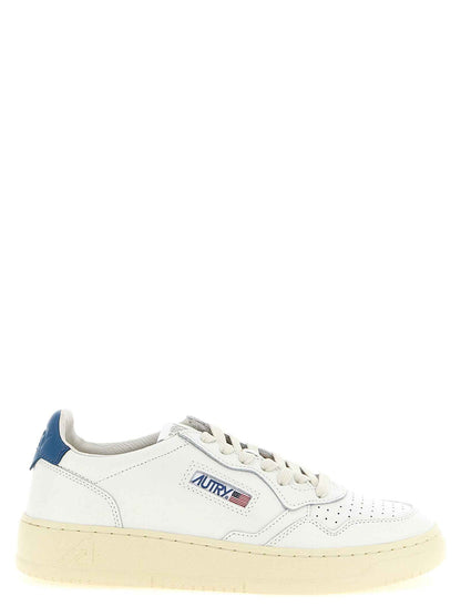 Blue Cowhide Low Top Sneakers