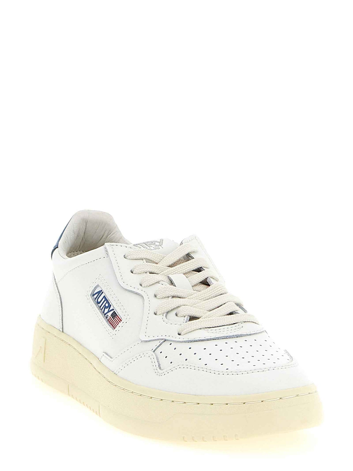 Blue Cowhide Low Top Sneakers