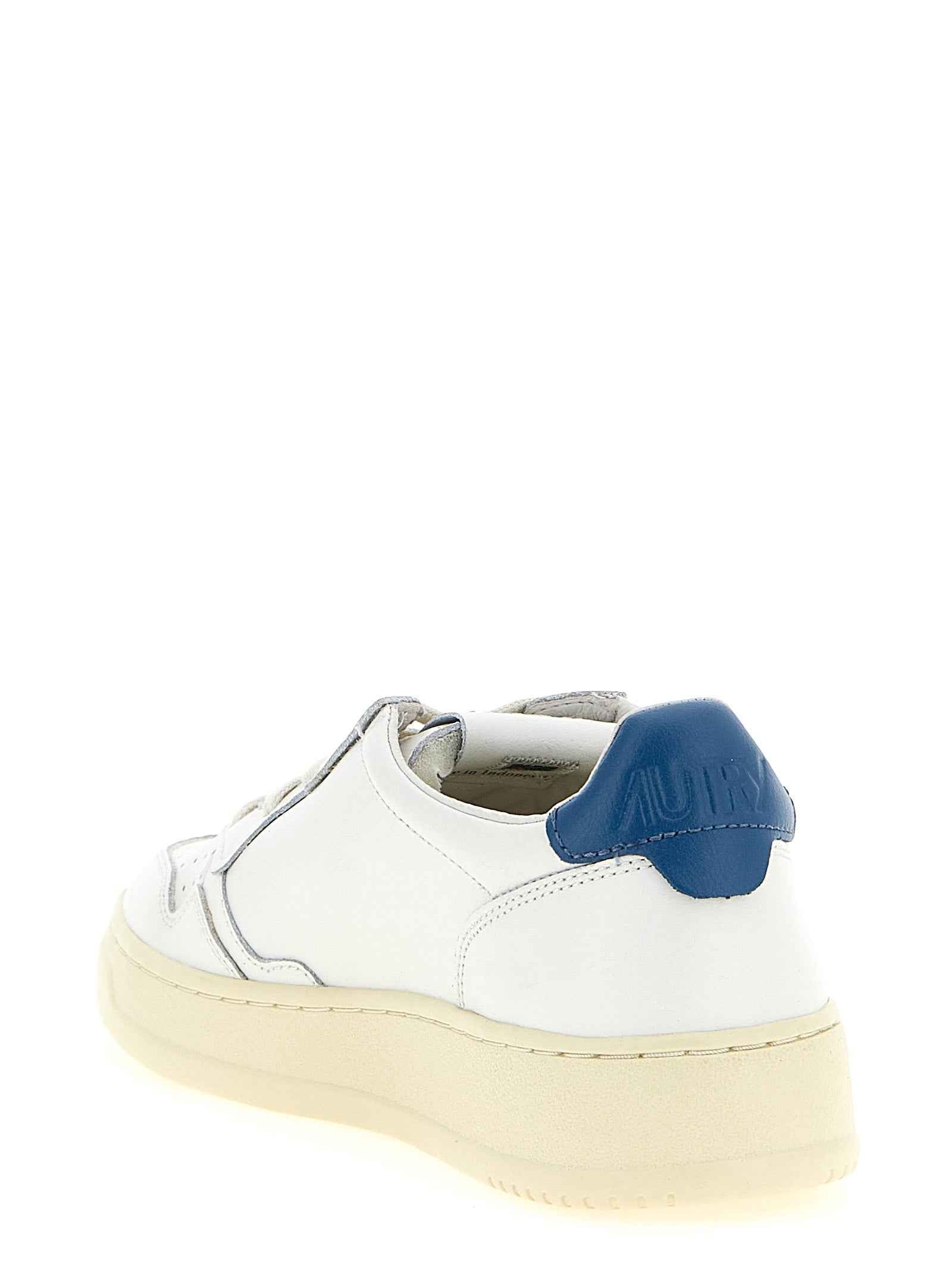 Blue Cowhide Low Top Sneakers