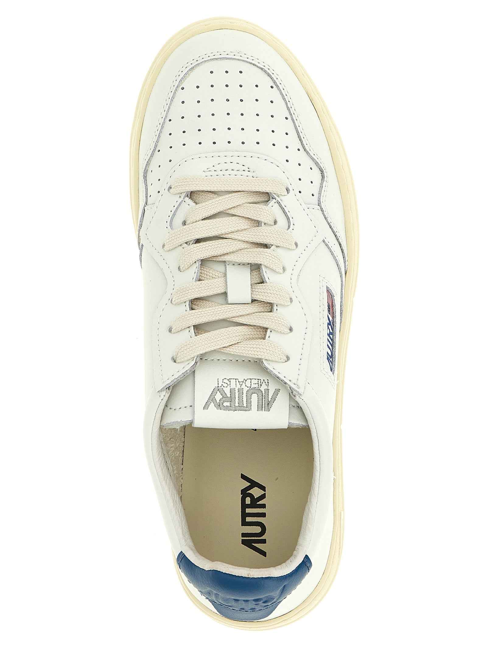 Blue Cowhide Low Top Sneakers