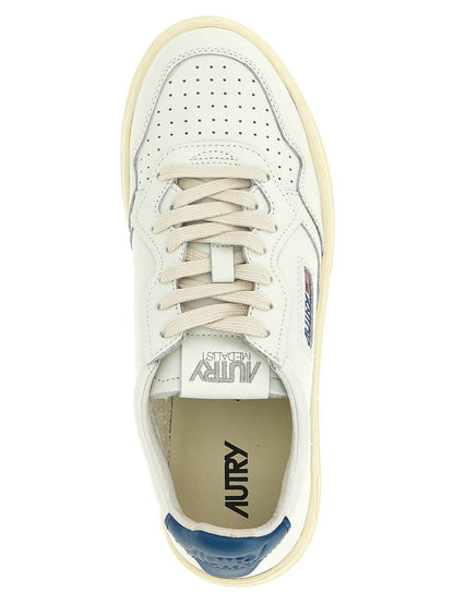 Blue Cowhide Low Top Sneakers
