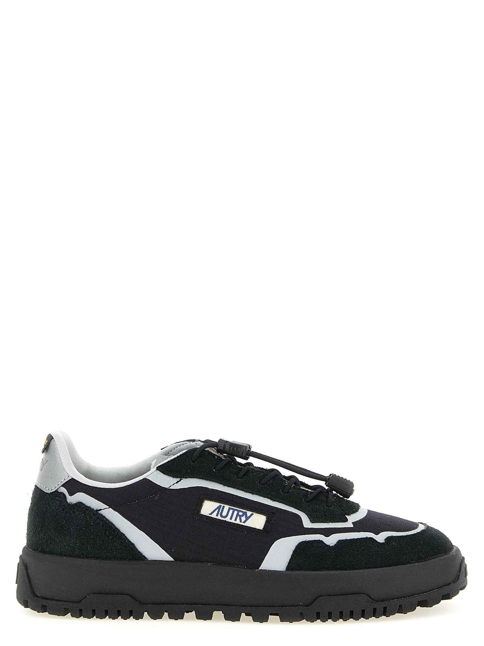 Black Nylon Athletic Sneakers