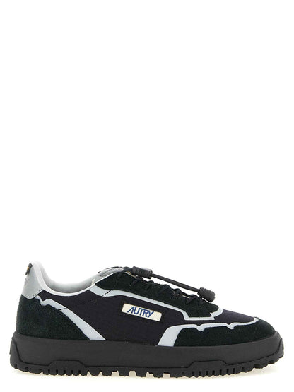 Black Nylon Athletic Sneakers