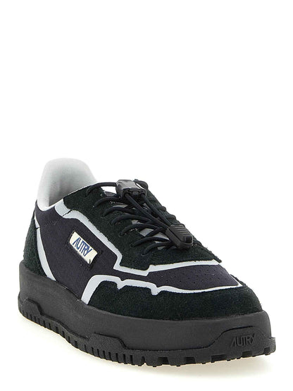 Black Nylon Athletic Sneakers