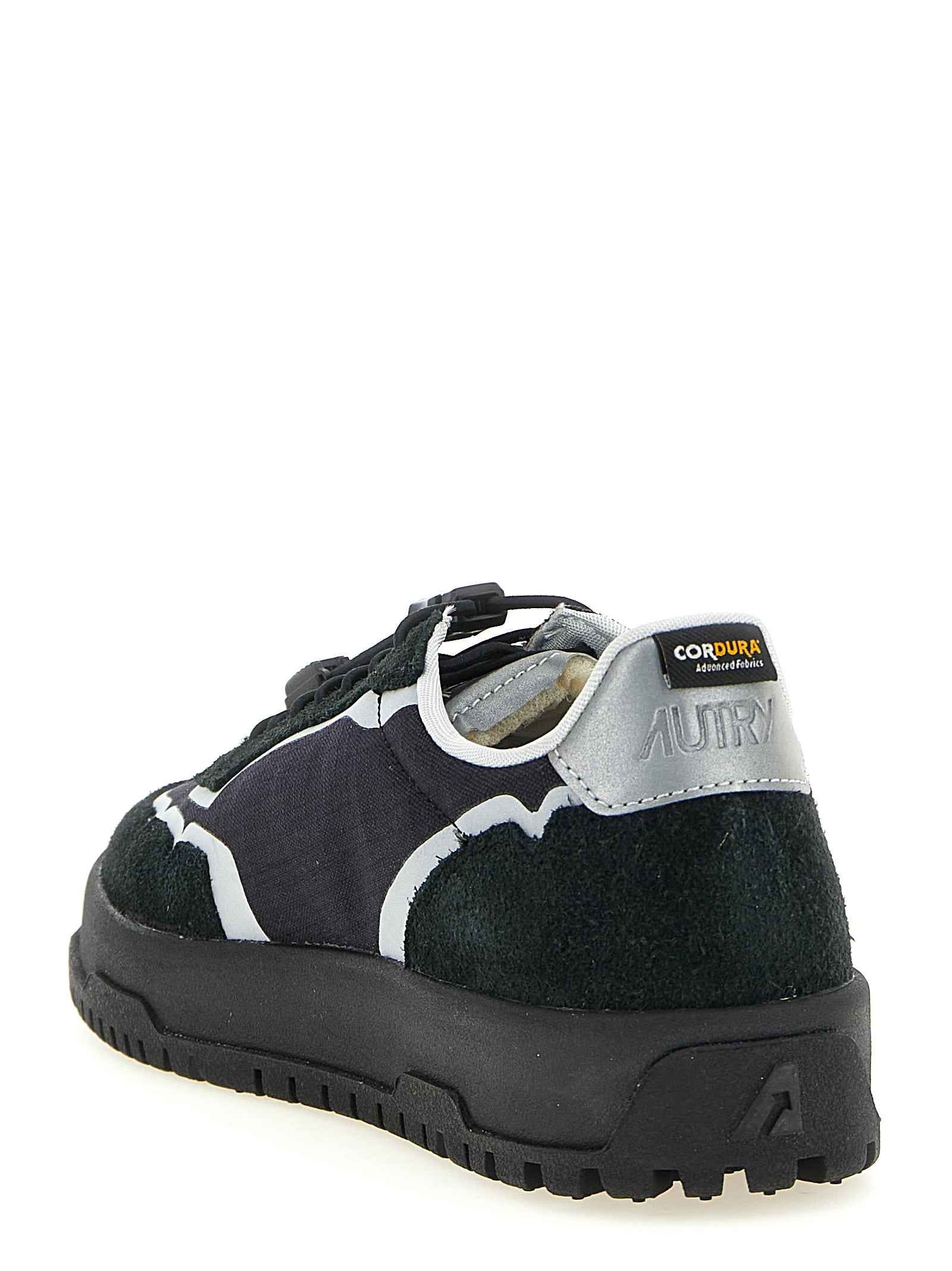 Black Nylon Athletic Sneakers