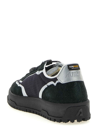 Black Nylon Athletic Sneakers
