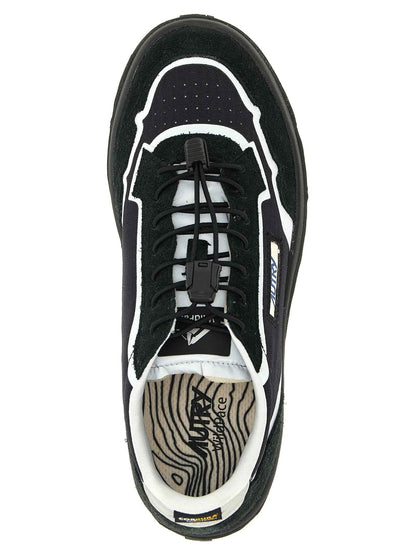 Black Nylon Athletic Sneakers