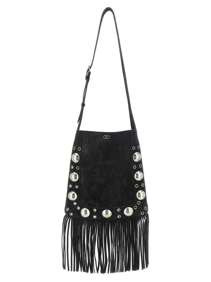Black Calfskin Shoulder Bag