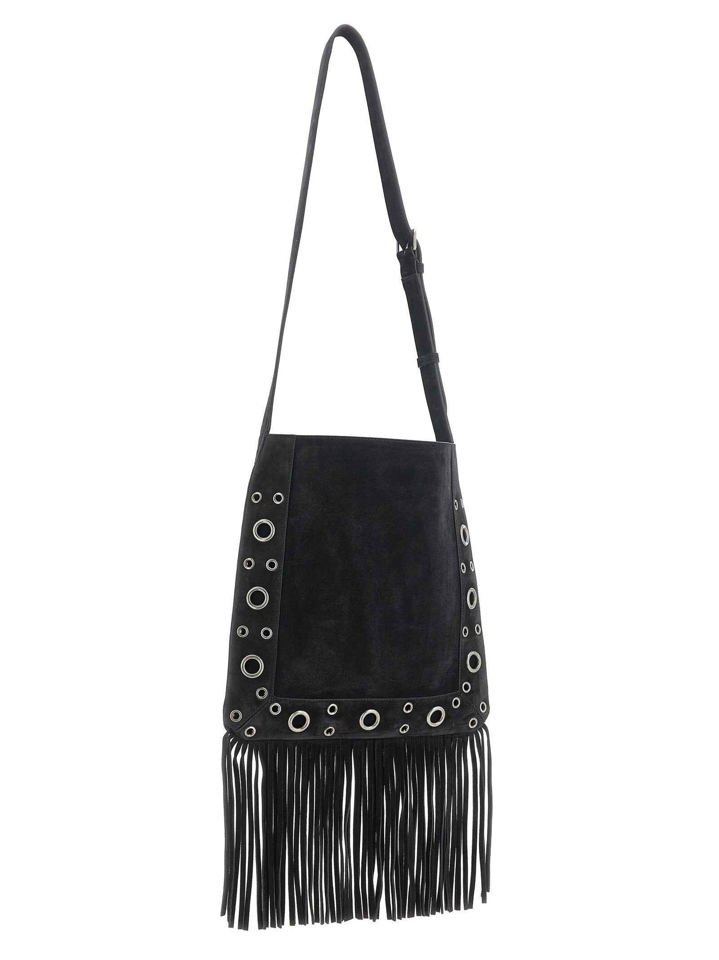 Black Calfskin Shoulder Bag