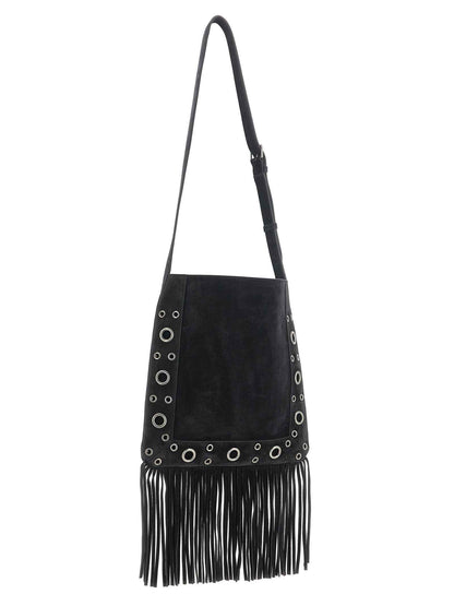 Black Calfskin Shoulder Bag