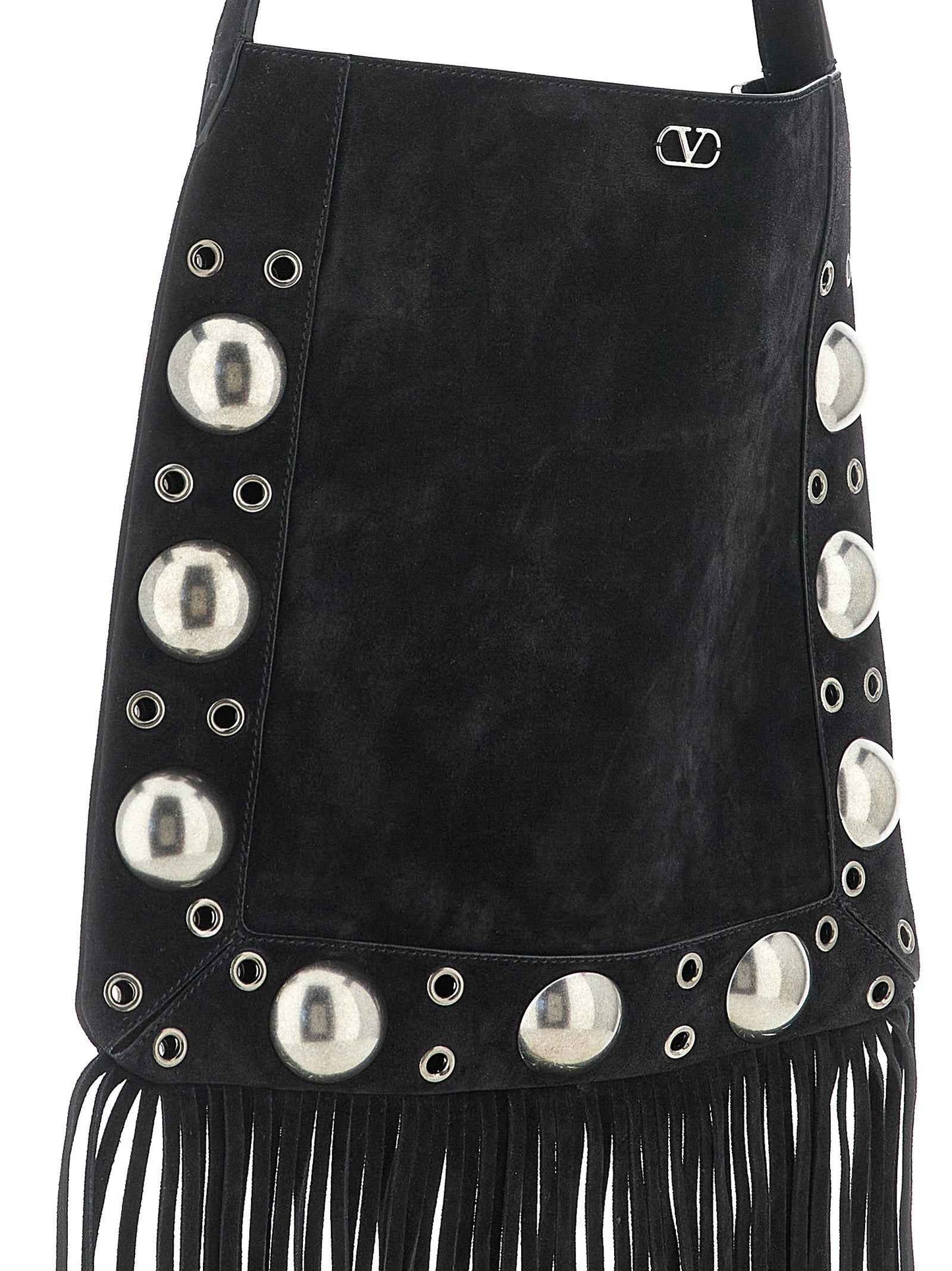 Black Calfskin Shoulder Bag