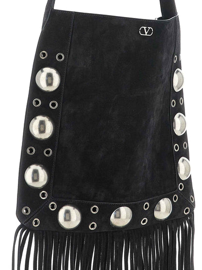 Black Calfskin Shoulder Bag