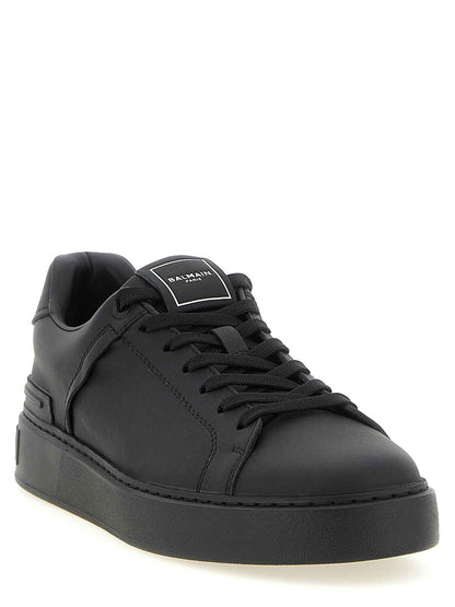 Black Calfskin Low Top Sneakers