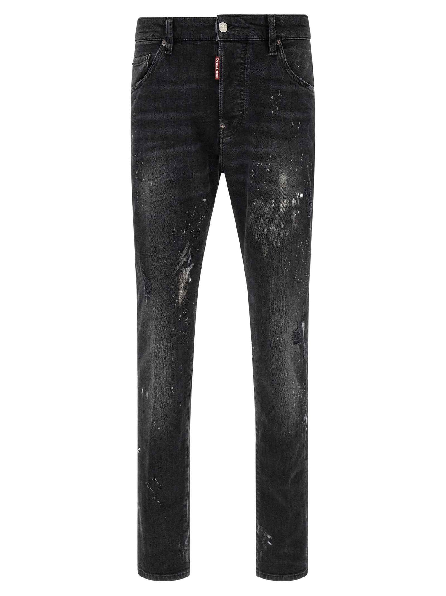 Black Cotton Slim Fit Jeans
