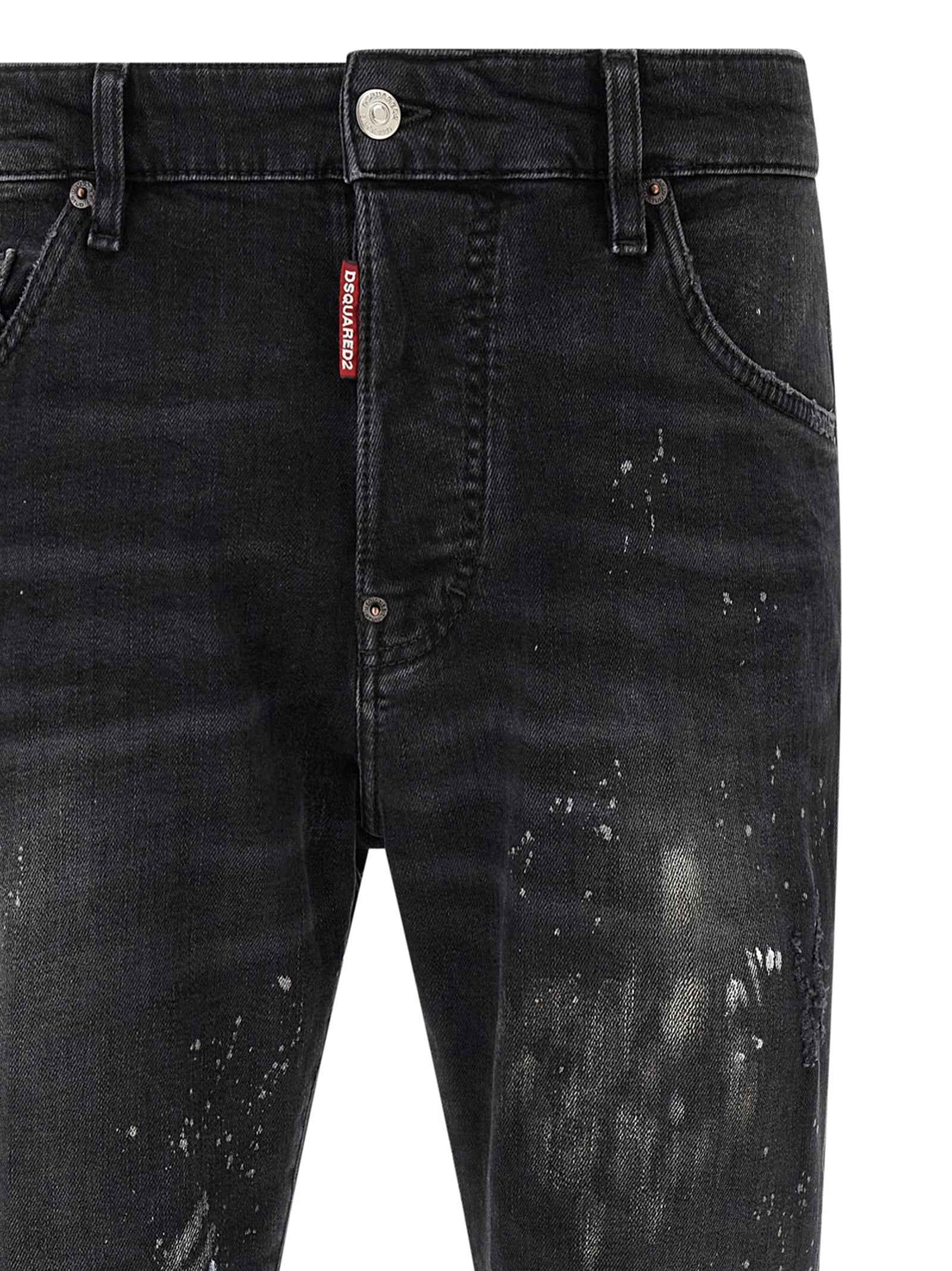 Black Cotton Slim Fit Jeans