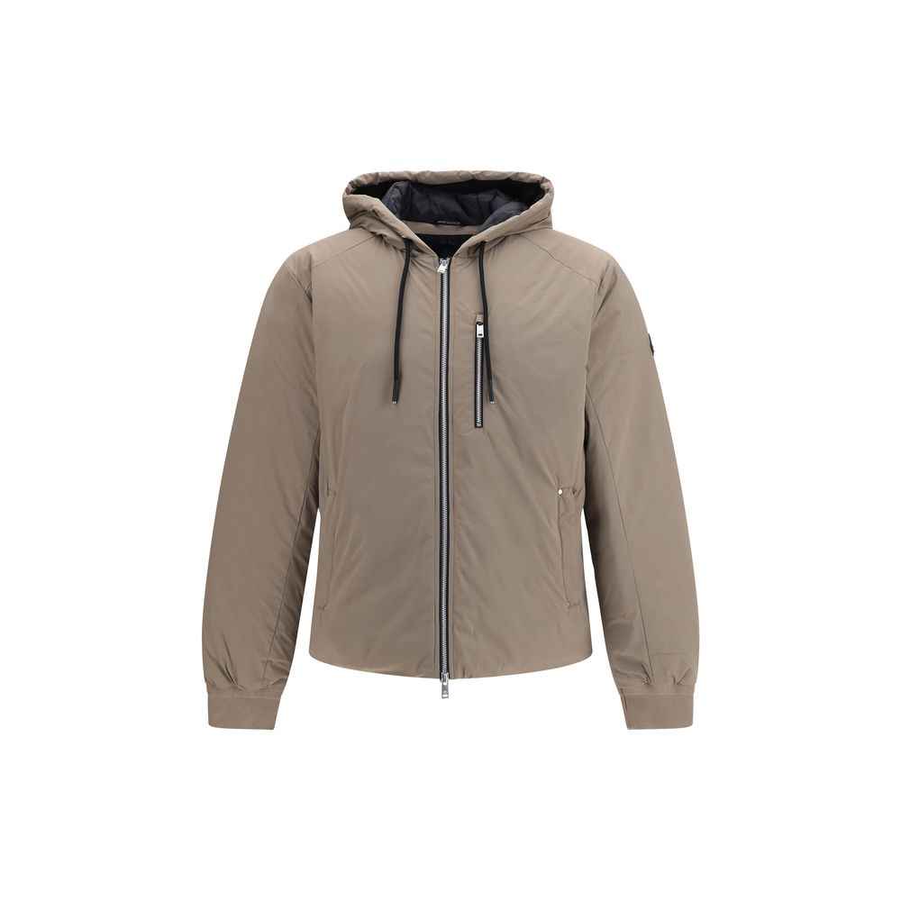 Beige Nylon Full-Length Jacket