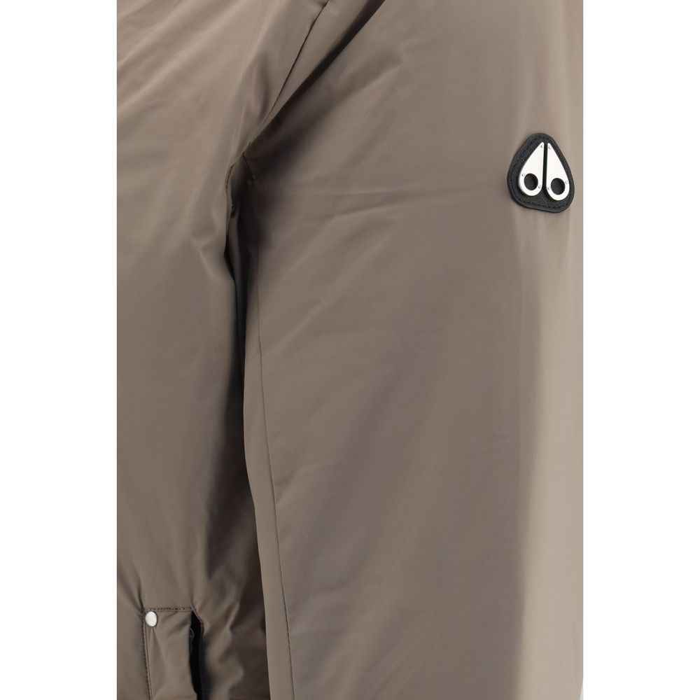 Beige Nylon Full-Length Jacket