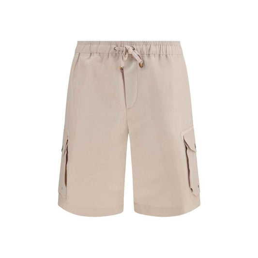 Beige Linen Bermuda Shorts