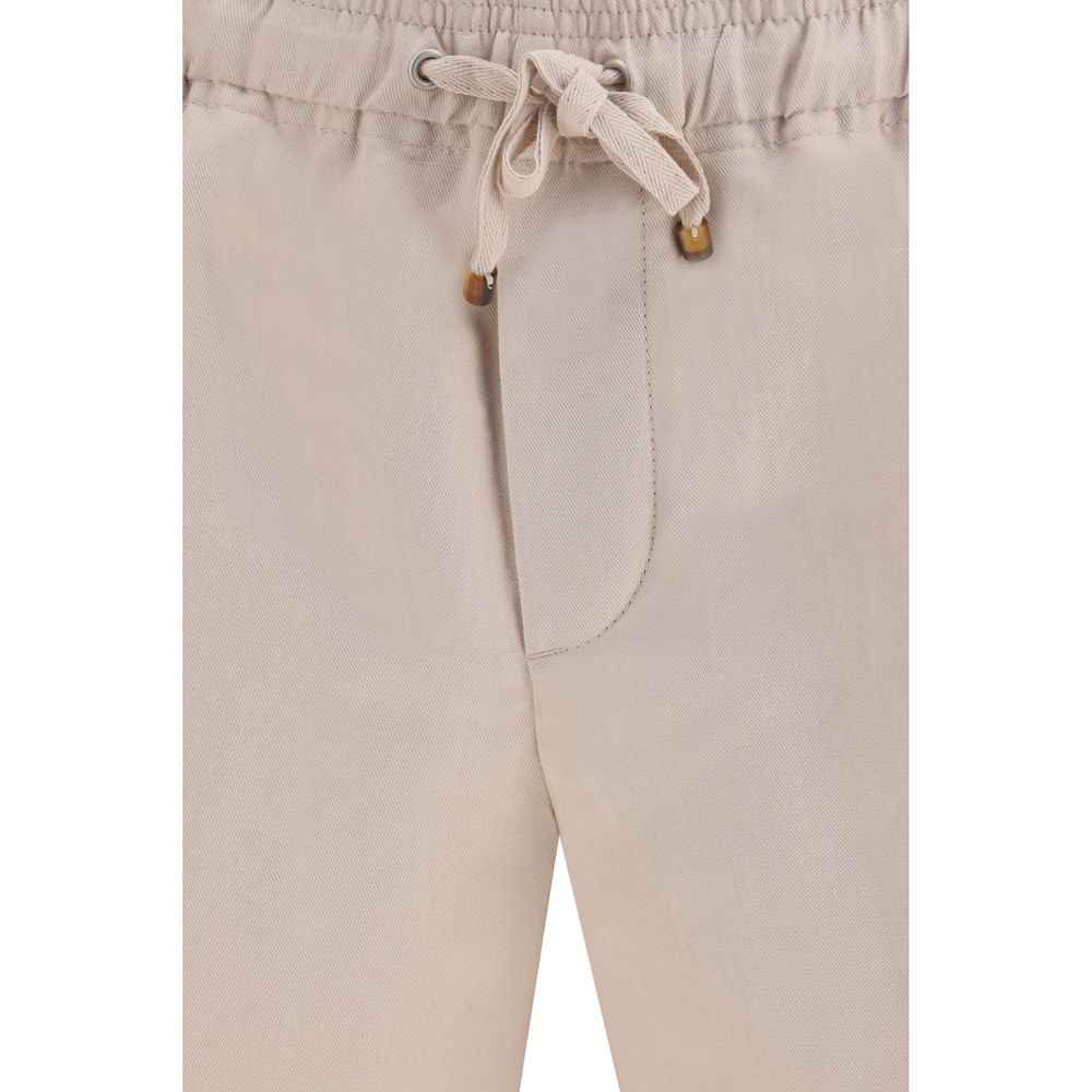 Beige Linen Bermuda Shorts
