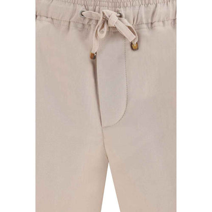Beige Linen Bermuda Shorts