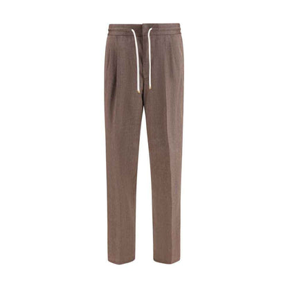 Brown Linen Casual Pants