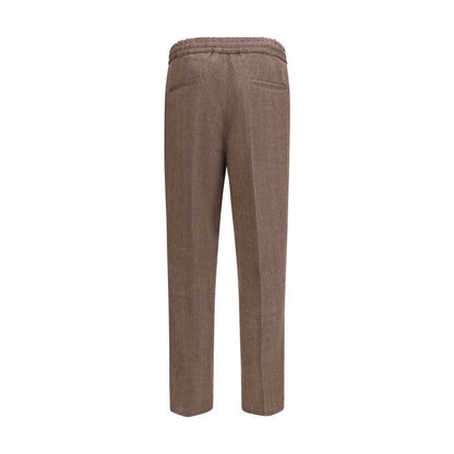 Brown Linen Casual Pants