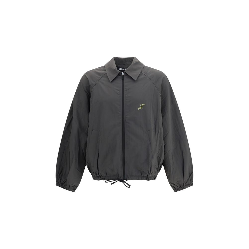 Gray Polyamide Full-Length Jacket