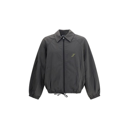 Gray Polyamide Full-Length Jacket