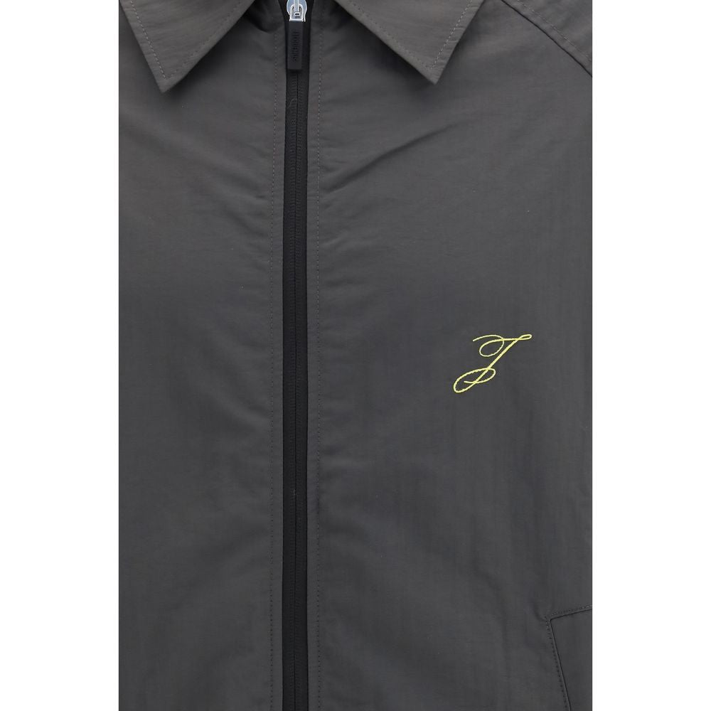 Gray Polyamide Full-Length Jacket