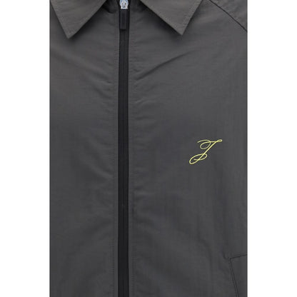 Gray Polyamide Full-Length Jacket