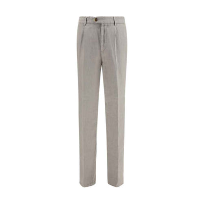 Gray Linen Casual Pants