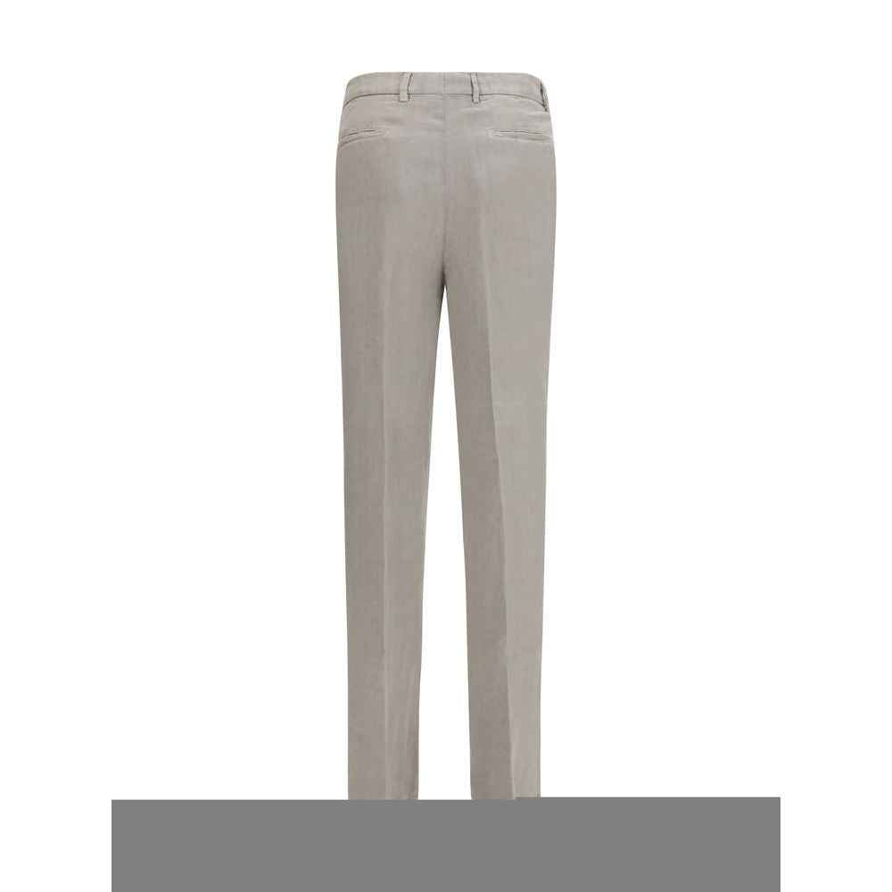Gray Linen Casual Pants