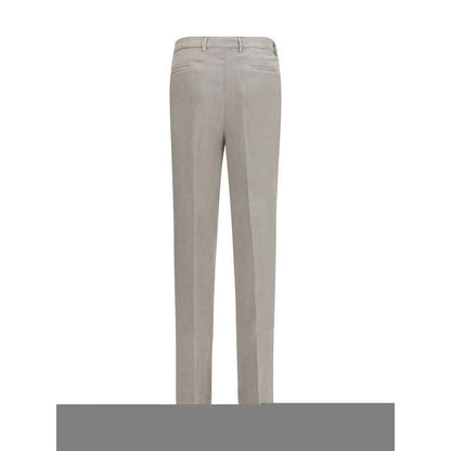 Gray Linen Casual Pants
