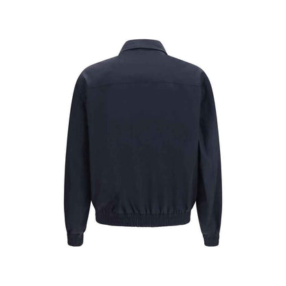 Blue Silk Biker Jacket
