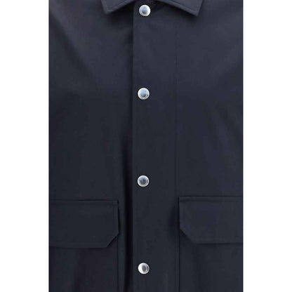 Blue Silk Biker Jacket