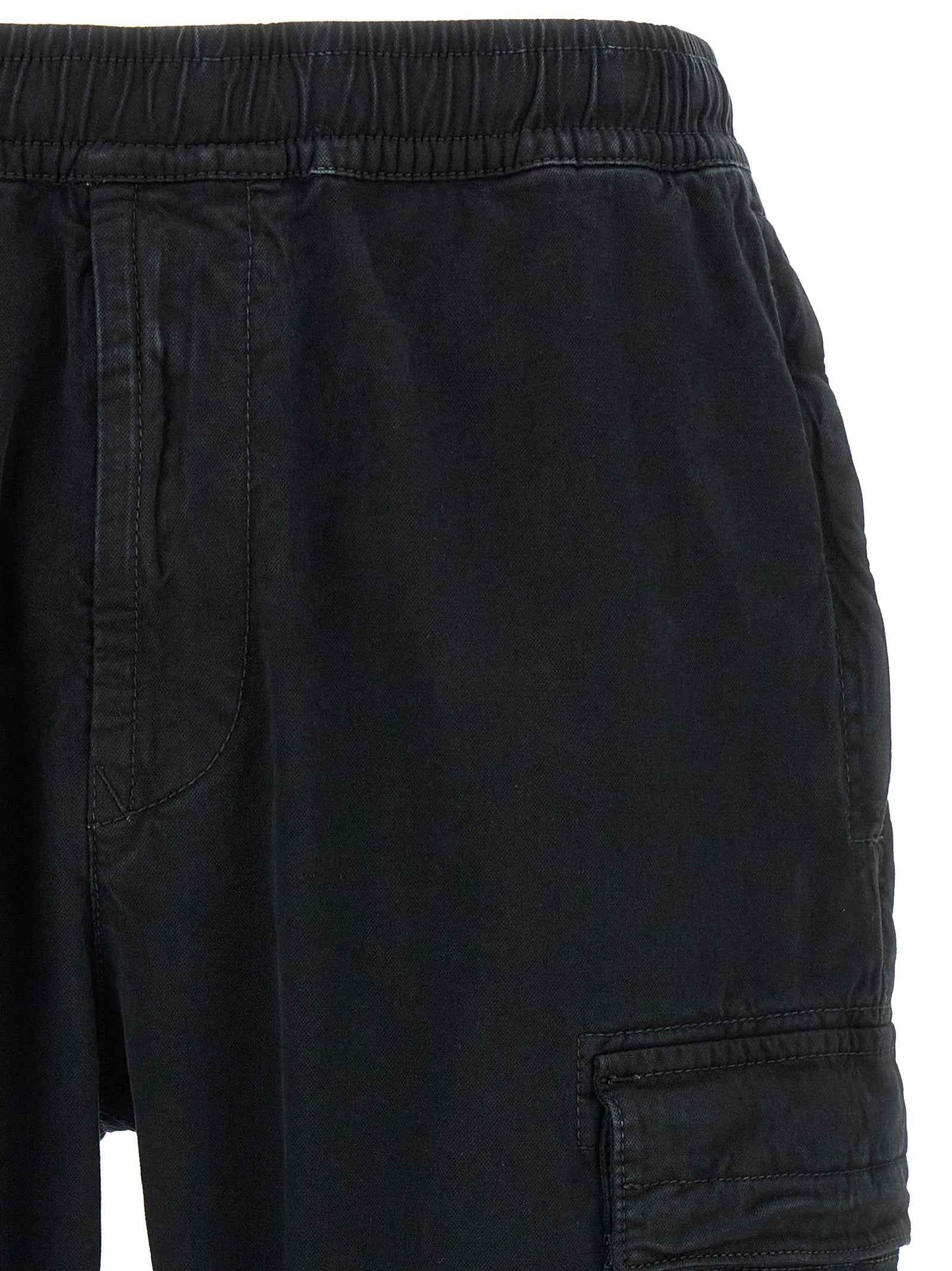 Black Cotton Cargo Pants