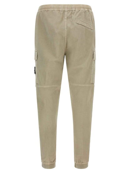 Beige Cotton Cargo Pants