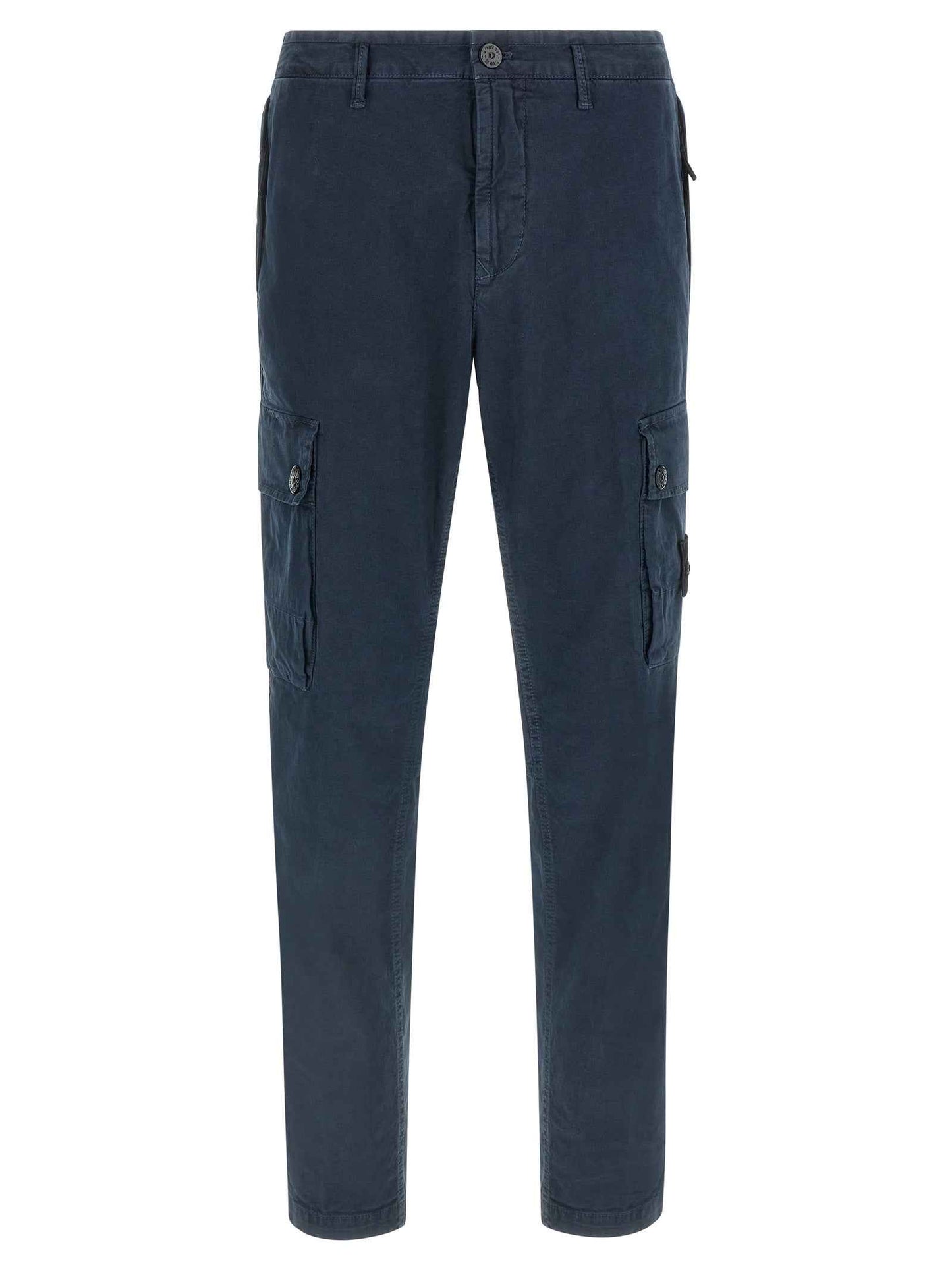 Blue Cotton Cargo Pants
