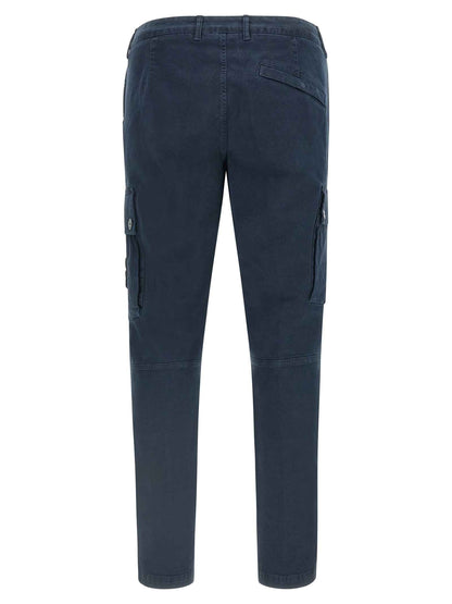 Blue Cotton Cargo Pants