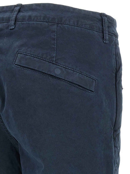 Blue Cotton Cargo Pants