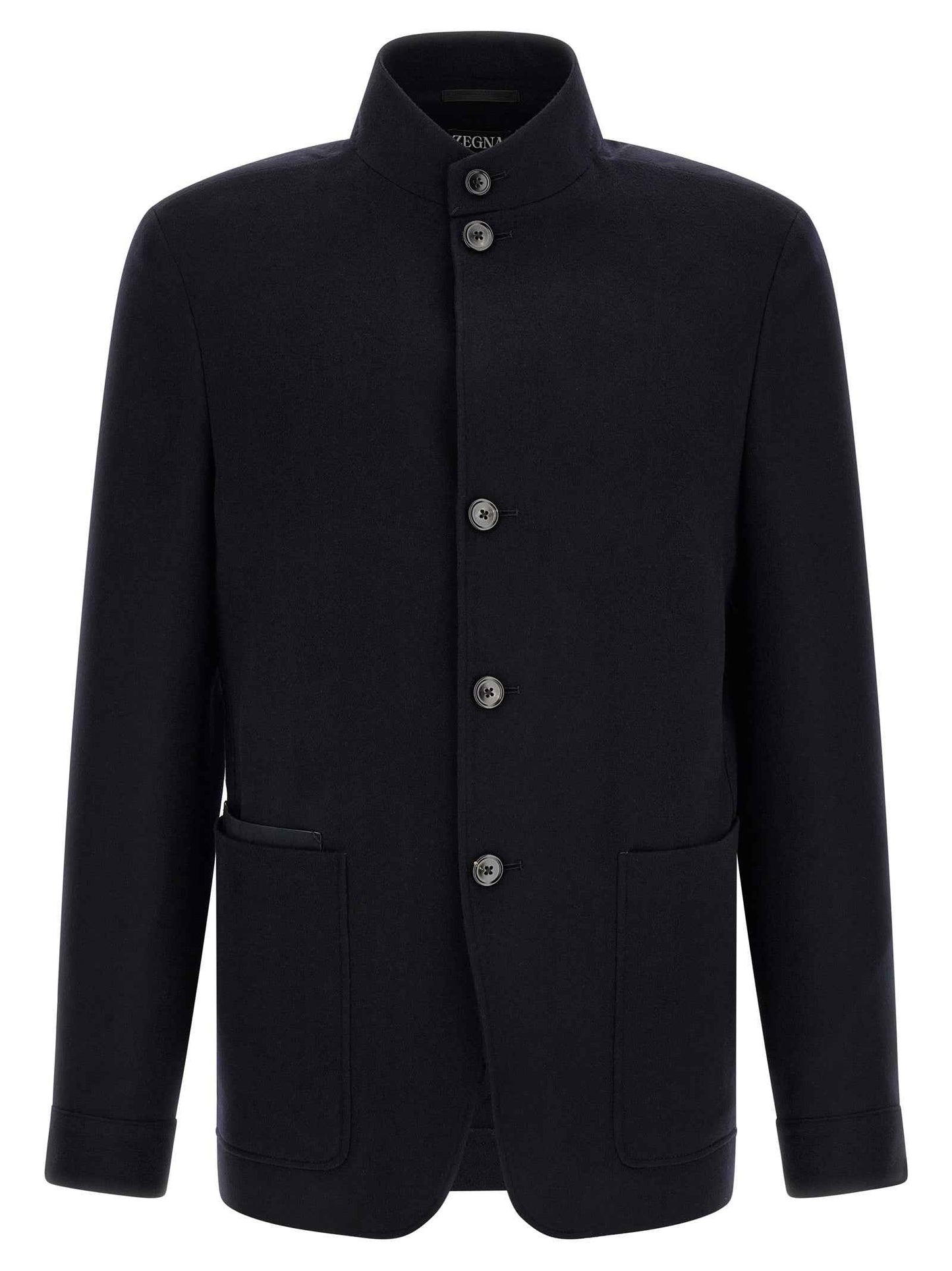 Blue Cashmere Full-Length Jacket