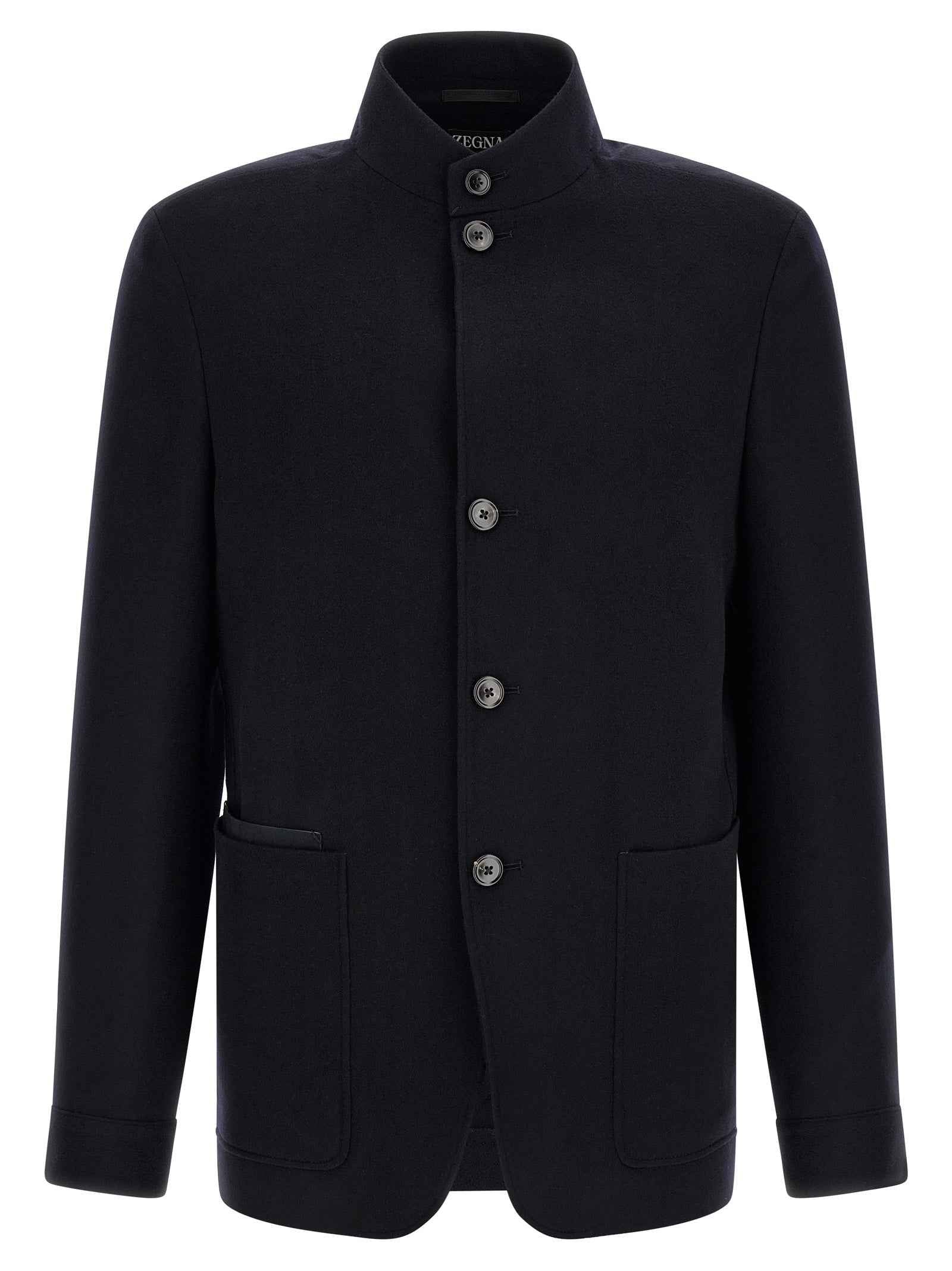 Blue Cashmere Full-Length Jacket